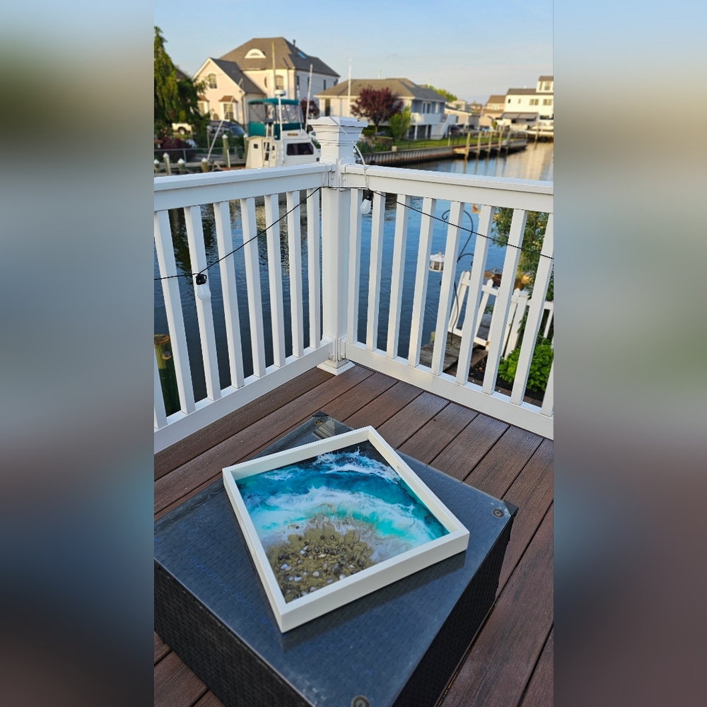Handmade Ocean Resin Tray